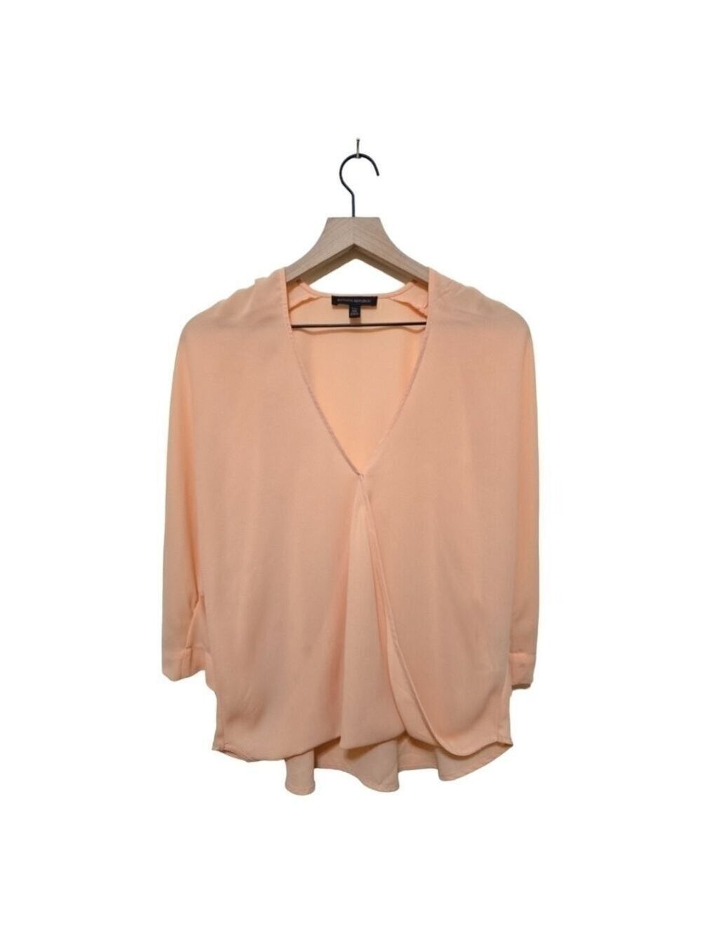 Banana Republic Peach Dolman Sleeve Wrap Front Blouse Sz XSP